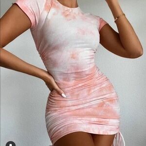 Hello Molly Tie-Dye Ruched Mini Dress - Size XS
